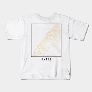 DUBAI UNITED ARAB EMIRATES CITY STREET MAP ART Kids T-Shirt